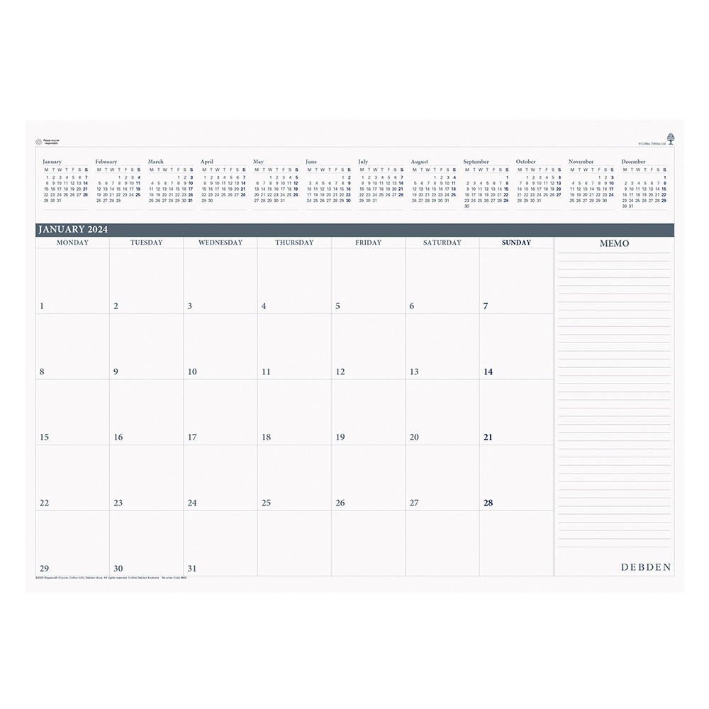 Collins Debden Desk Top MTV 2024 Planner Refill (370x530mm)