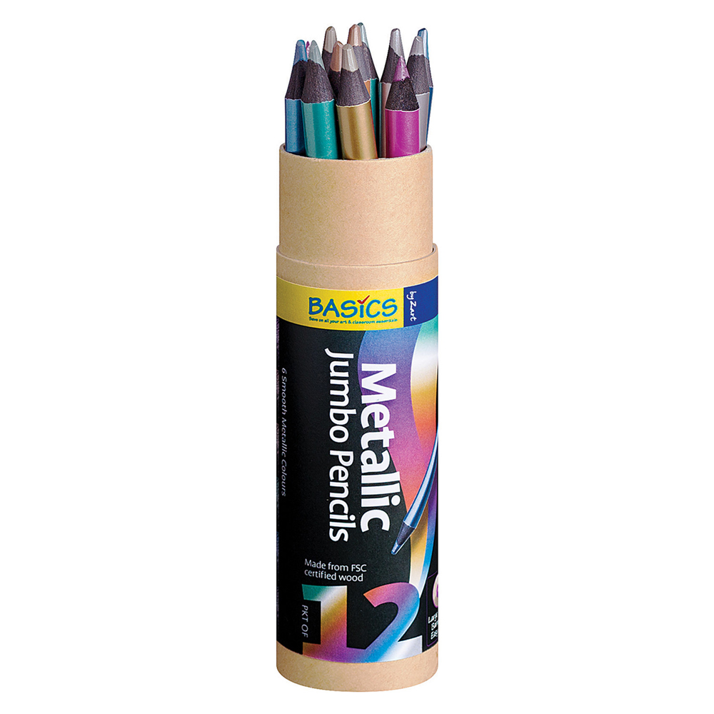 Basics Jumbo Metallic Pencils 12pk