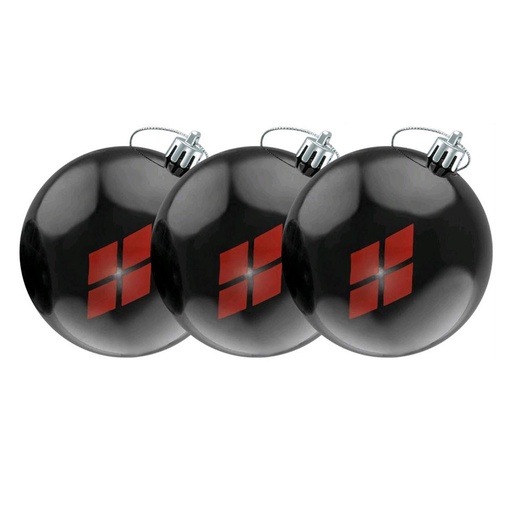 [IC1DESM01] Batman Harley Quinn Diamond Pattern Xmas Bauble Ornament 3Pk