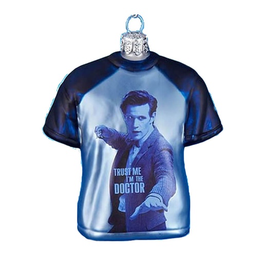 [IC3OAVH01] Doctor Who T-Shirt Shape 3.5" Glass Xmas Ornament
