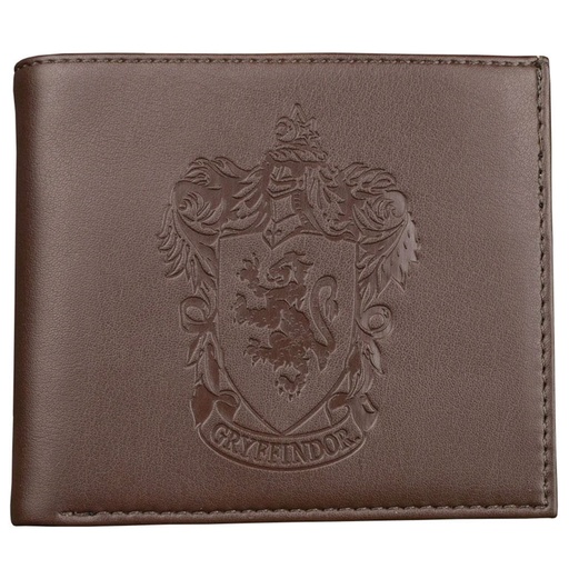 [IC3CIKS01] Harry Potter Gryffindor Logo Embossed Brown Wallet