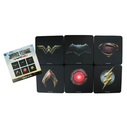 [IC1HUWU01] Justice League Movie Full Team Logo Coaster Set of 6