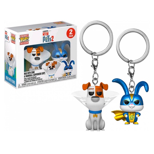 [IC1EOCY01] Secret Life of Pets 2 Max & Snowball US Pkt Pop Keychain 2Pk