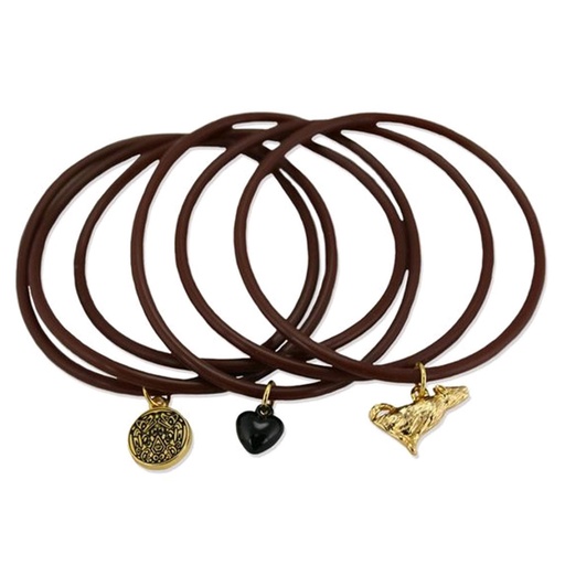 [IC1DTYR01] Twilight New Moon Jewellery Jelly Bangle w/ Charms Wolf