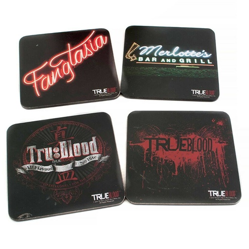 [IC1NFEO01] True Blood Coaster Set of 4 Black (Series 2)