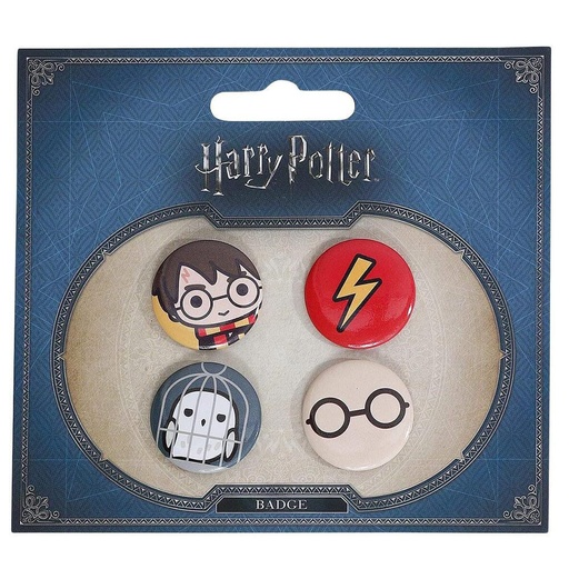 [VR2FNFP01] Harry Potter Chibi Button Badge Set 1 Harry/Hedwig