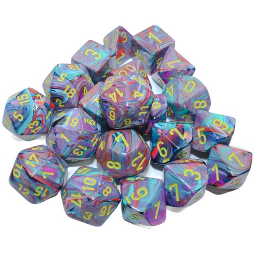 [VR3TKWM01] Festive Bag of 20 Polyhedral (Mosaic/Yellow)
