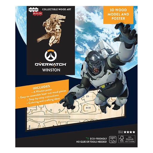 [VR3JSSQ01] Incredibuilds Overwatch Winston 3D Wood Model and Poster