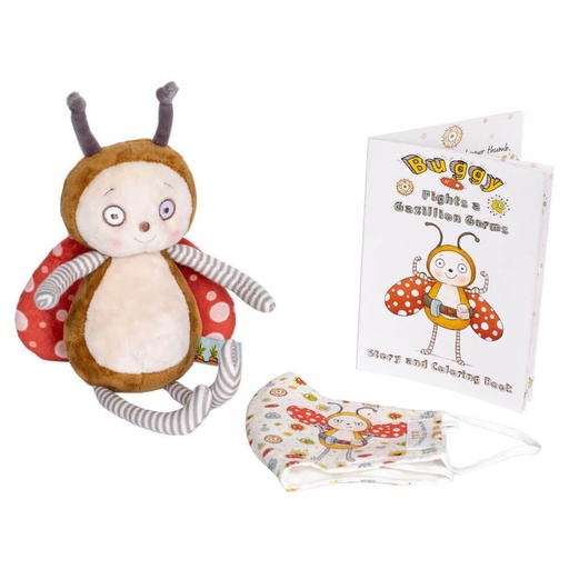 [JR5KMRB01] Bunnies By The Bay Buggy Plush & Book and Face Mask Gift Set
