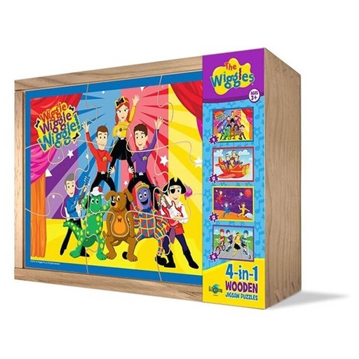 [UG1DJYM01] The Wiggles 4 In 1 Wooden Jigsaw Puzzles