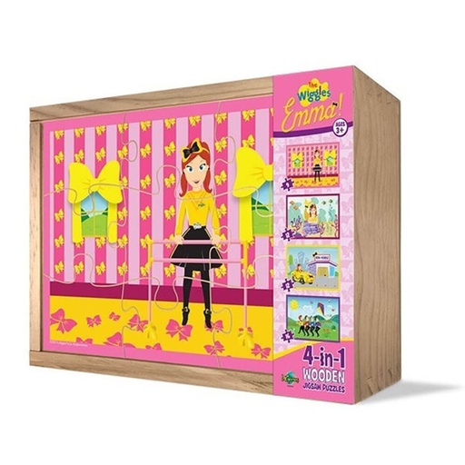 [UG1UHMU01] The Wiggles Emma 4 in 1 Wooden Jigsaw Puzzles