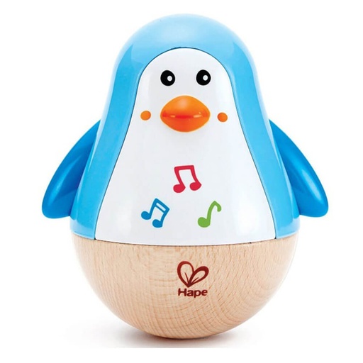 [UG1VCDE01] Hape Penguin Musical Wobbler Wooden Toddler Toy Game