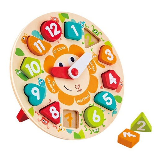 [UG1PUMA01] Hape Chunky Clock Puzzle Learning Wooden Puzzle