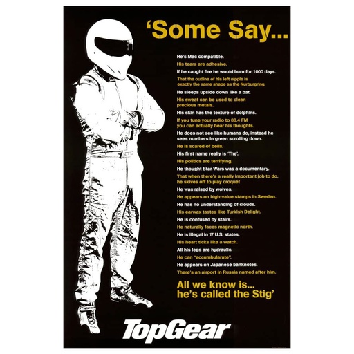[IM1SULZ01] Top Gear The Stig Some Say… Poster