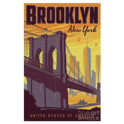 [IM1HXOR01] Brooklyn Bridge Vintage Poster