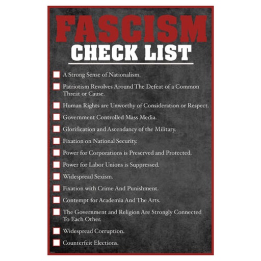[IM1IJWV01] Fascism Checklist Poster