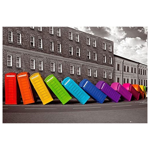 [IM1RZBO01] Phone Boxes Falling Colours Poster