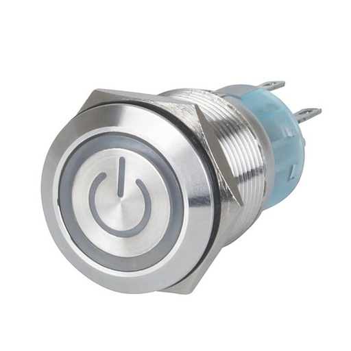 [TB3TBV01] Blue Illuminated IP67 Metal Pushbutton SPDT Momentary Switch