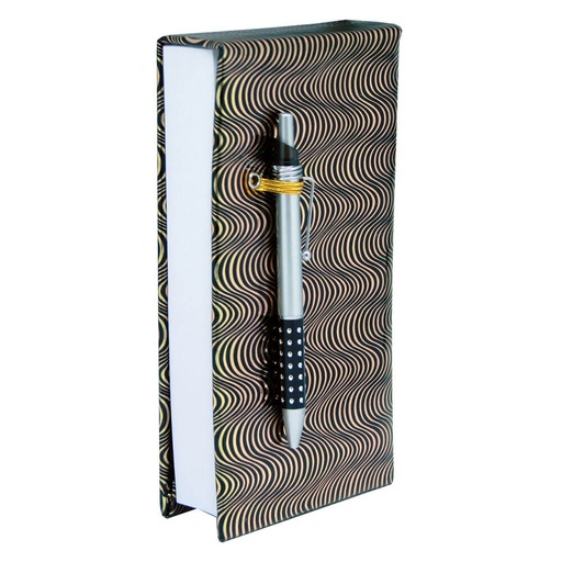 [BS1MTKG01] Black & Gold Swirl Shopping List Note Pad
