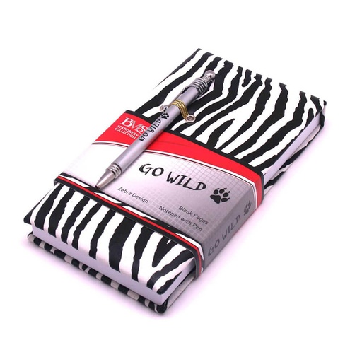 [BS1MLIQ01] Notebook Blank Pages Zebra Skin Design