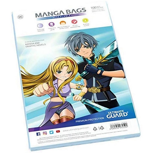 [LP1EVKV01] Ultimate Guard Manga Bags Resealable 100pcs