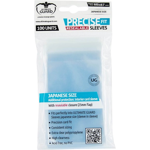 [LP1ZBJT01] UG Precise-Fit Card Sleeves Resealable Japanese Size 100pcs