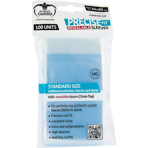 [LP1SPUS01] UG Precise-Fit Card Sleeves Resealable Standard Size 100pcs
