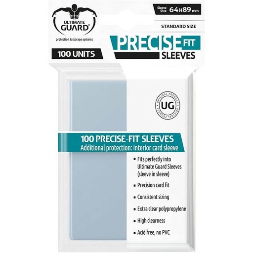 [LP1DNYB01] Ultimate Guard Precise-Fit Card Sleeves Std Clear 100pcs