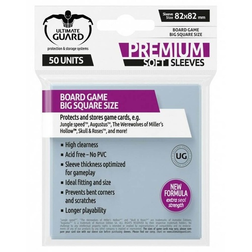 [LP1JGEK01] Ultimate Guard Premium Board Game Sleeves Big Square (82x82)
