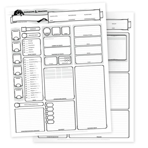 [LP1LLWR01] D&D Character Sheets