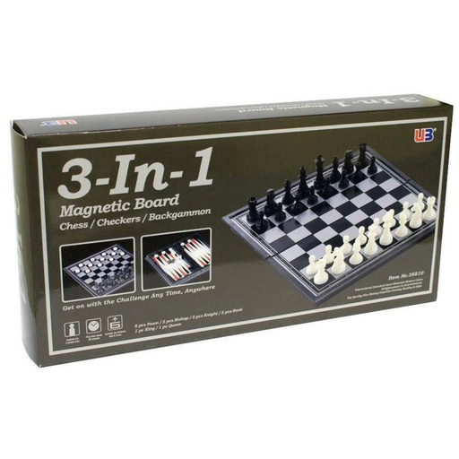 [LP1ZNKO01] Magnetic Games 3-in-1 Magnetic Chess/Checkers 10"