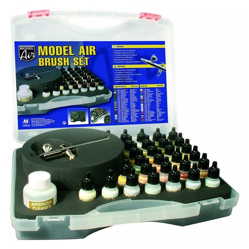 [LP1ETPL01] Vallejo Model Air 29 Basic Colours & Airbrush Plastic Case