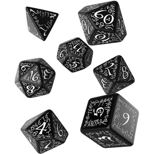 [LP1JTVB01] Q Workshop Elvish Black & White Dice Set of 7