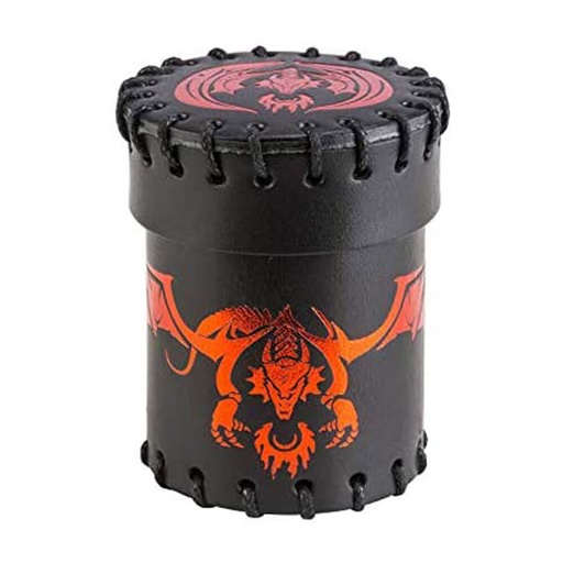 [LP1AEHL01] Q Workshop Dragon Black & Red Flying Leather Dice Cup