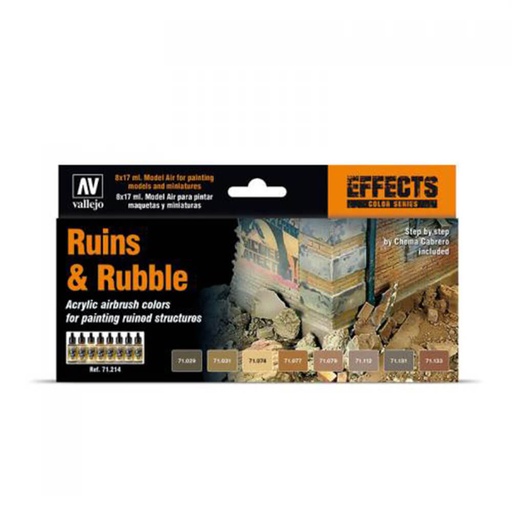 [LP1HEOZ01] Vallejo Model Air Ruins & Rubble 8 Colour Acrylic Paint Set