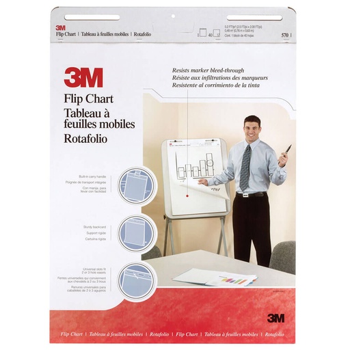[WS1BYEW01] Post-it Flip Chart Pad White (635x762mm)