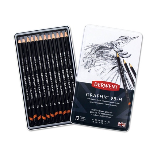 [WS1MHNR01] Derwent 9B-H Graphic Sketch Lead Pencil (12pk)