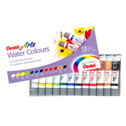 [WS1CQSF01] Pentel Water Colour Paint Tubes (12pk)