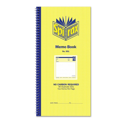 [WS1XOVU01] Spirax 551 Memo Book 80 Duplicate Pages
