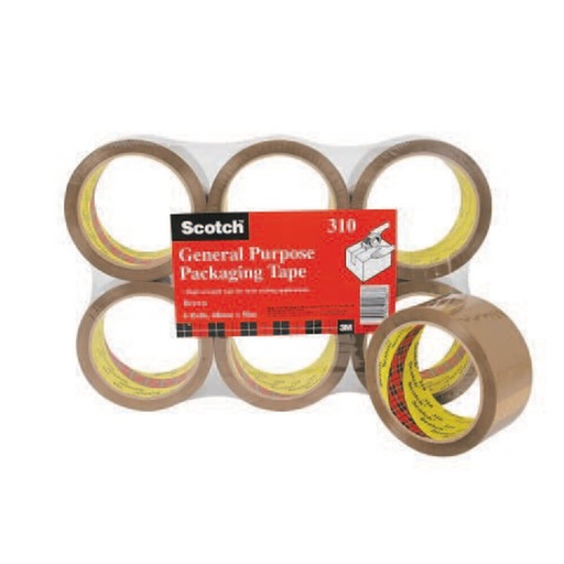 [WS1KBZC01] Scotch General Purpose Packaging Tape 48mmx50m Brown (6pk)