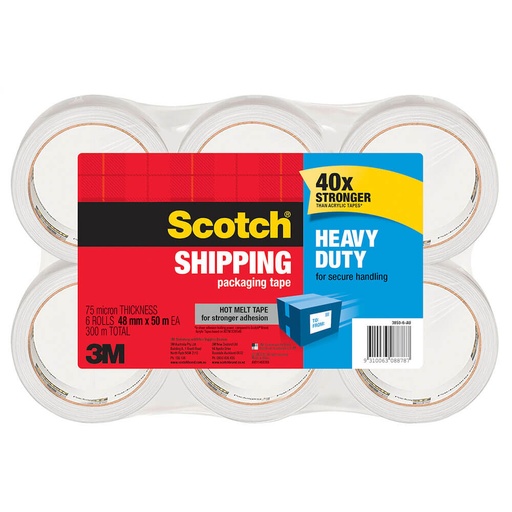 [WS1FZQF01] Scotch Heavy-duty Packaging Tape 48mmx50m (6pk)