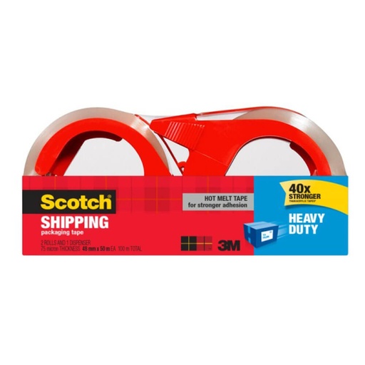 [WS1LDZN01] Scotch Packaging Tape Heavy-duty Shipping 2 Rolls & Display