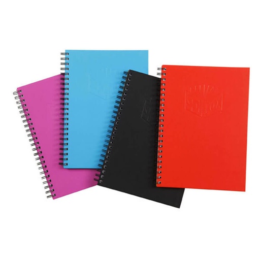 [WS1FKHC01] Spirax Hard Cover Twin Wire Notebook A4 Assorted (4pk)