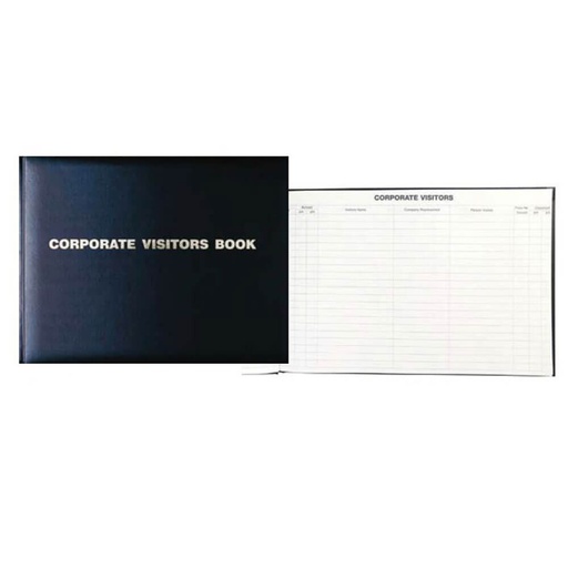[WS1ZNGU01] Debden Corporate Visitors Book 300x200mm Black (192 pages)