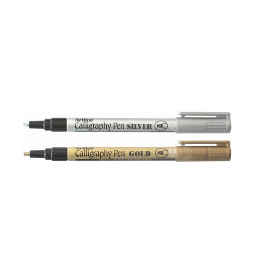 [WS1UHJJ01] Artline Calligraphy Pen Gold Silver (12pk)