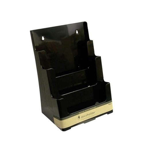 [WS1QVXG01] Deflecto 3 Tier Brochure Holder A4 (Black)
