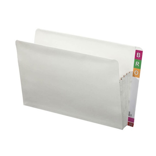 [WS1EJAL01] Avery Concertina Lateral Wallet Foolscap White (25pk)