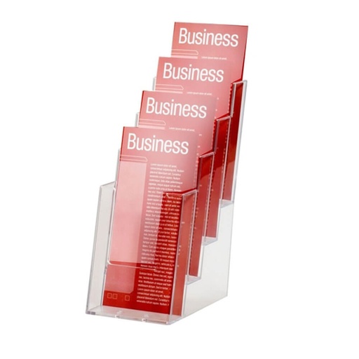 [WS1SLFX01] Deflecto 4 Pocket Wall Mount Brochure Holder (DL)