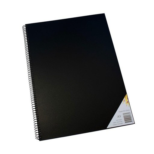 [WS1ZTIY01] Quill Spiral Visual Art Diary Black Cover A3 (60 leaves)