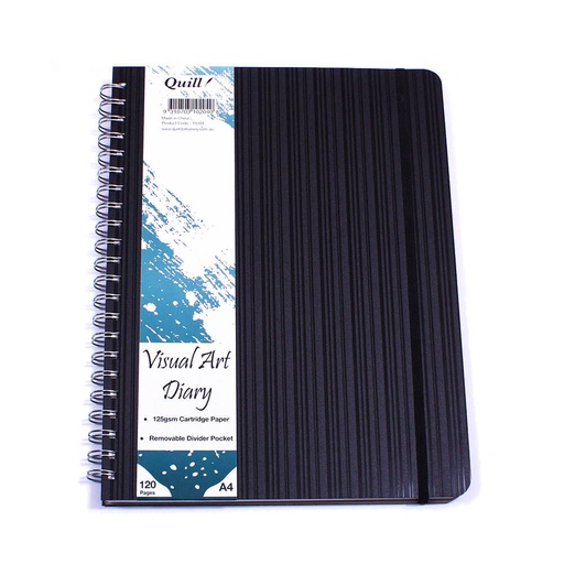 [WS1TVXU01] Quill Premium Visual Art Diary with Pocket Black (120 pages)